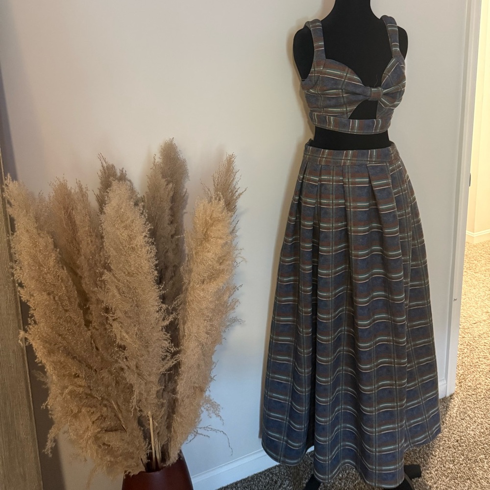Plaid Maxi Skirt Set (NWOT)